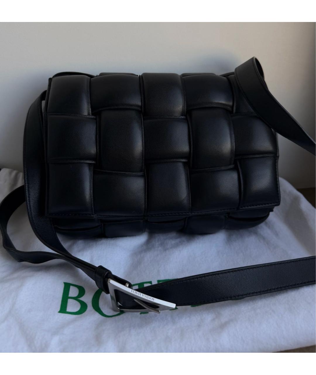 BOTTEGA VENETA Черная кожаная сумка через плечо, фото 9