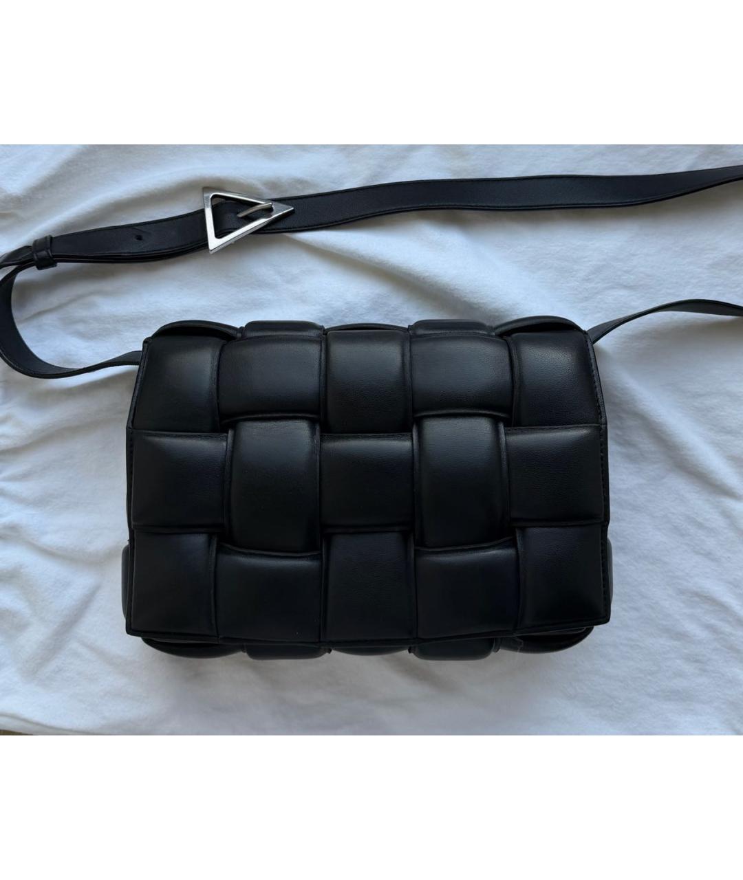 BOTTEGA VENETA Черная кожаная сумка через плечо, фото 6