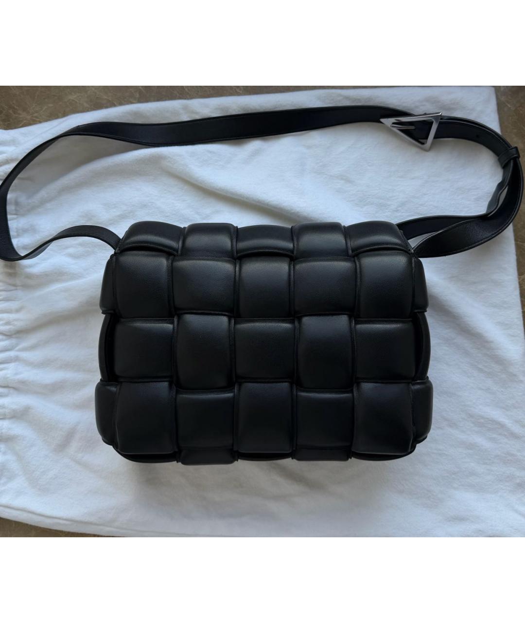 BOTTEGA VENETA Черная кожаная сумка через плечо, фото 3