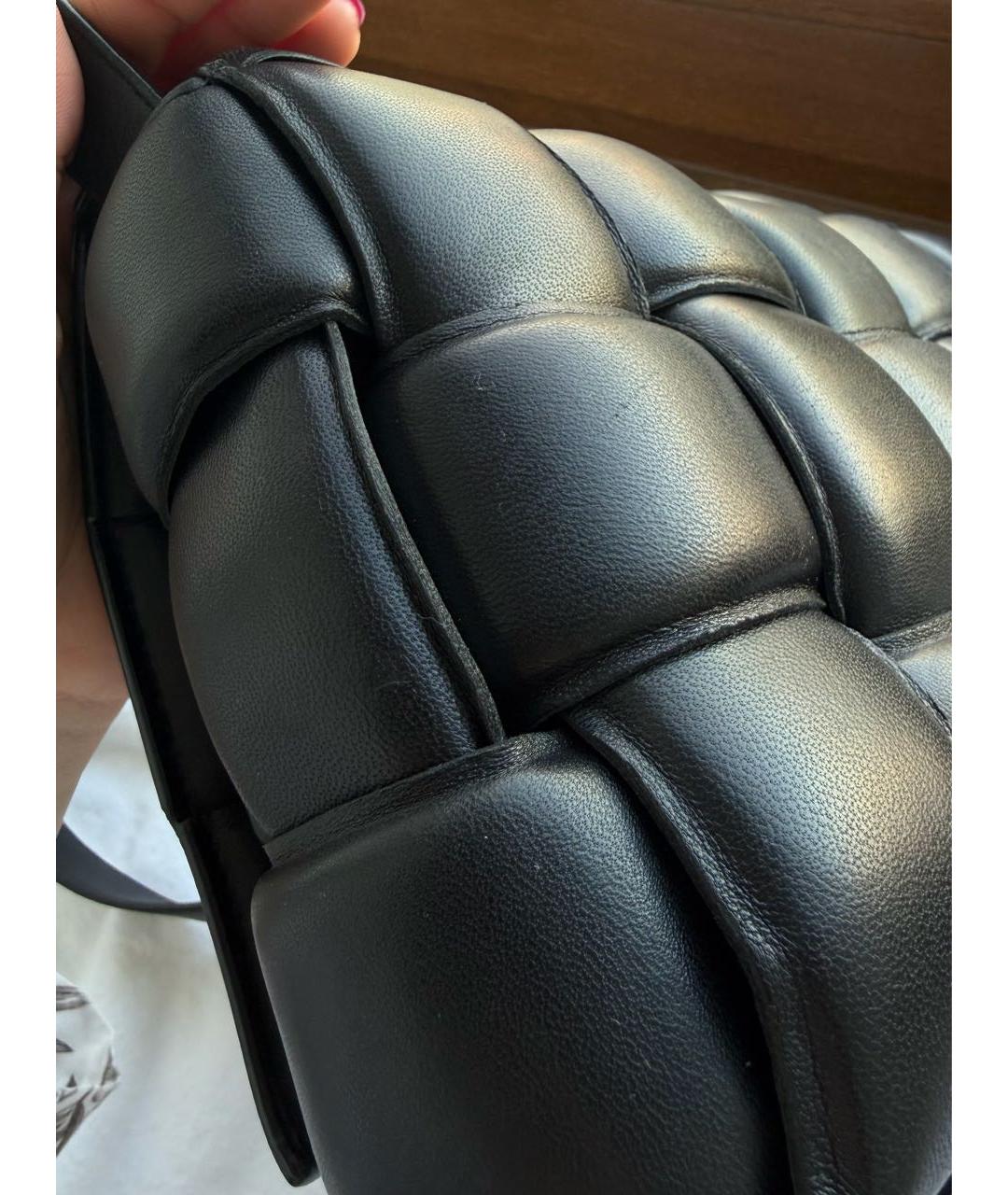 BOTTEGA VENETA Черная кожаная сумка через плечо, фото 8