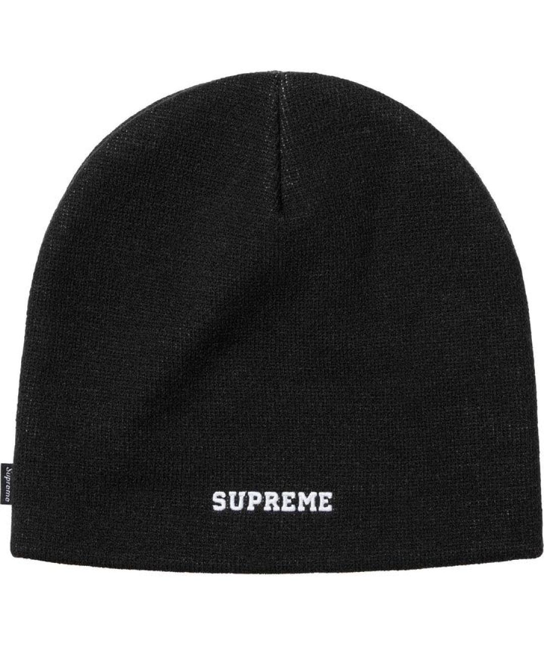 SUPREME Черная синтетическая шапка, фото 2