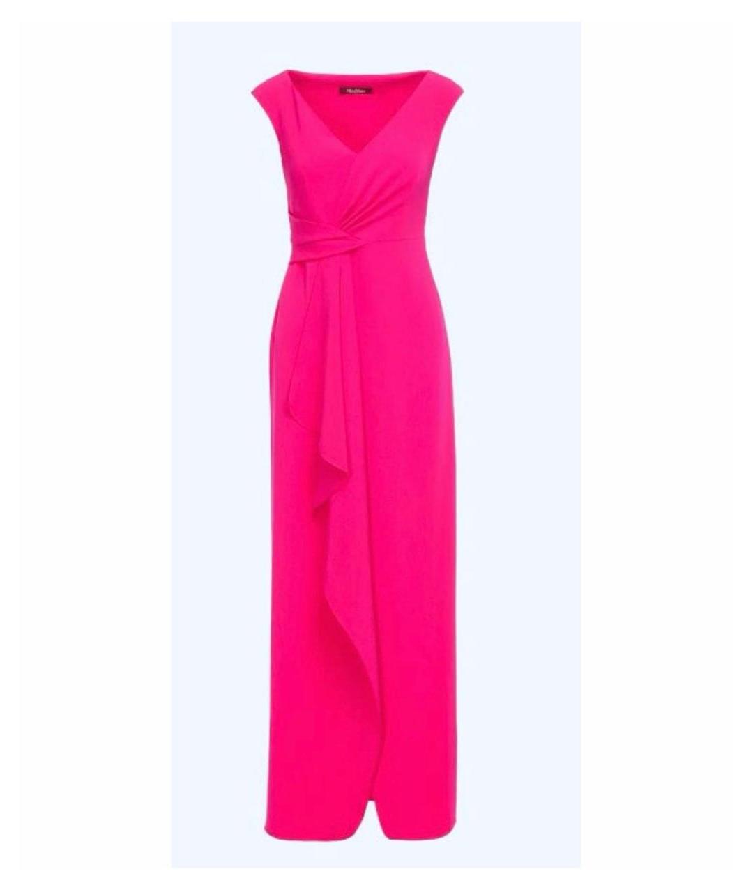 'S MAX MARA Фуксия креповое коктейльное платье, фото 4