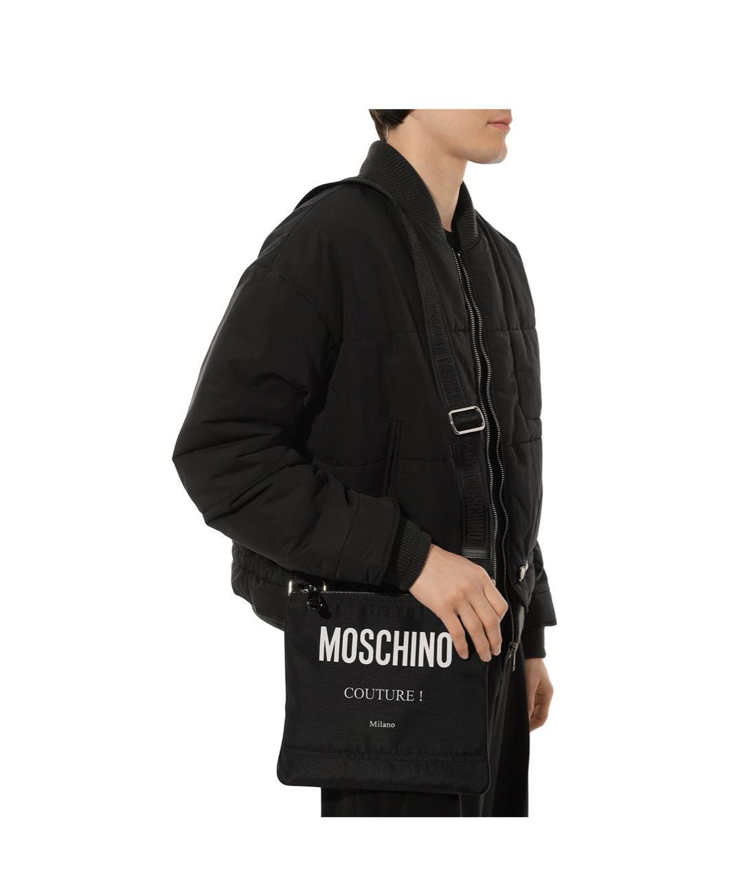 MOSCHINO Черная нейлоновая сумка на плечо, фото 4