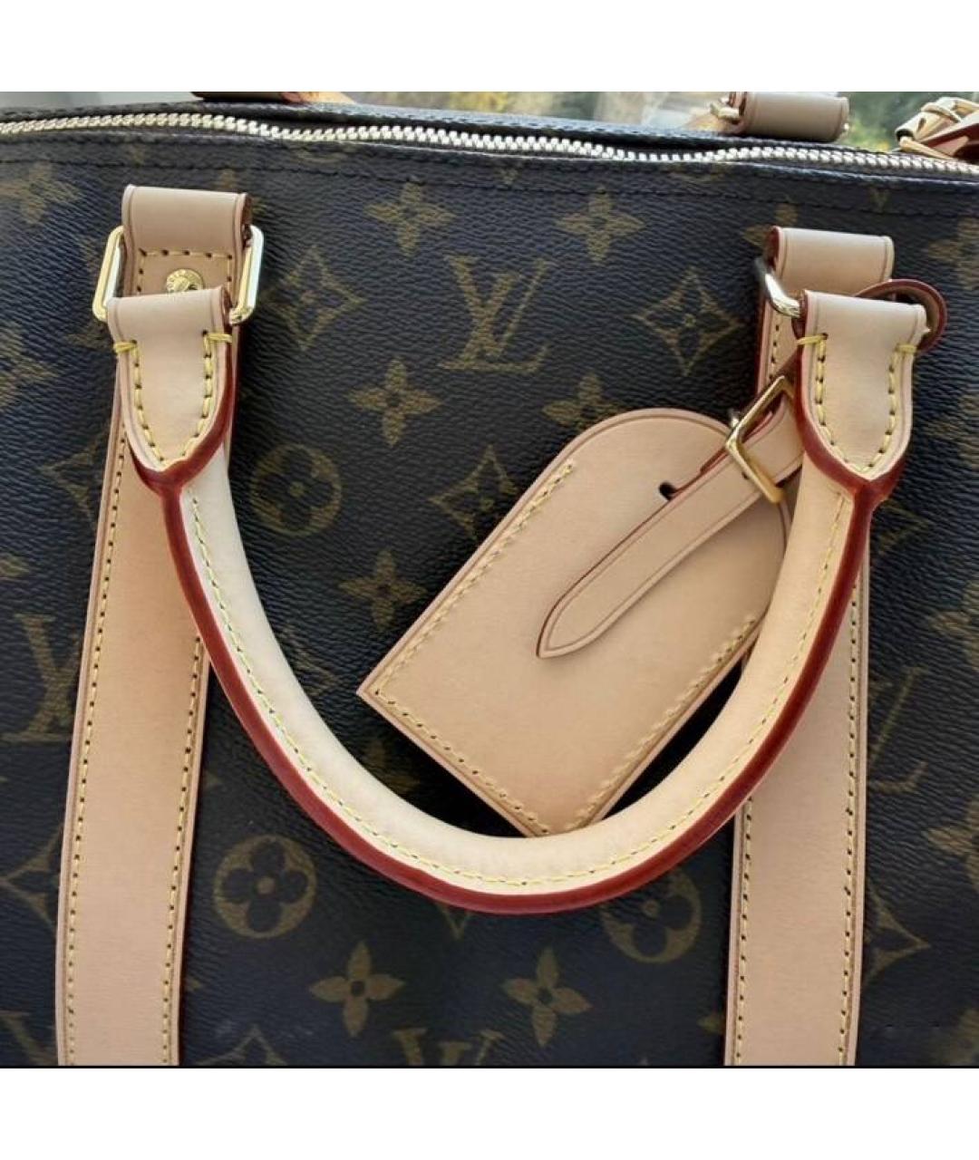 LOUIS VUITTON Коричневая дорожная/спортивная сумка из канвы, фото 5