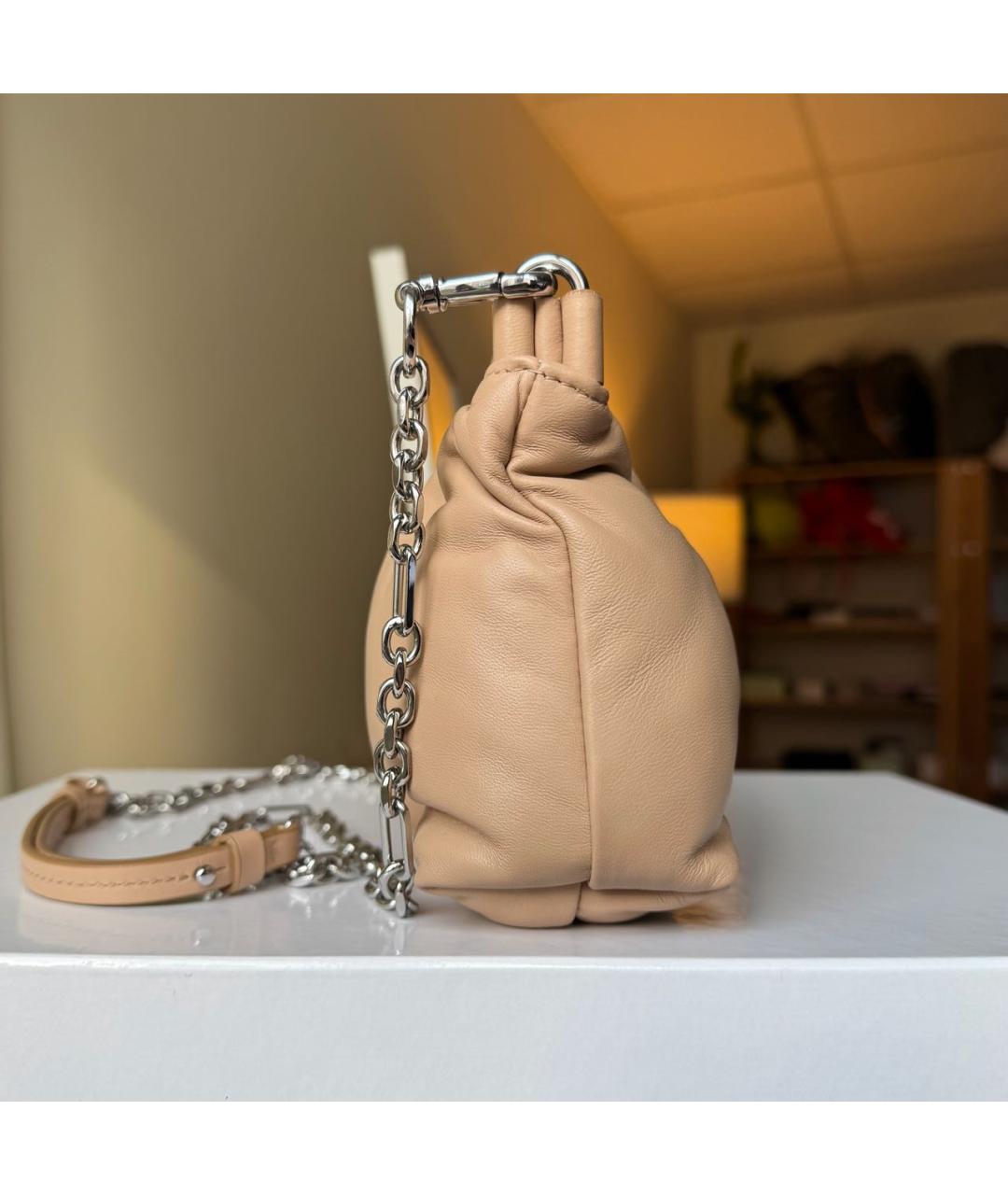 MAISON MARGIELA Бежевая кожаная сумка через плечо, фото 5