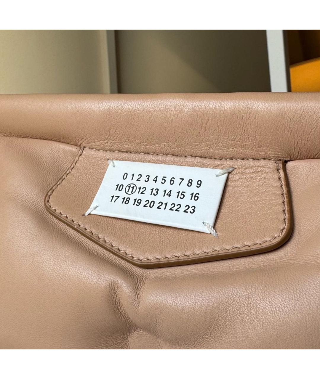 MAISON MARGIELA Бежевая кожаная сумка через плечо, фото 6