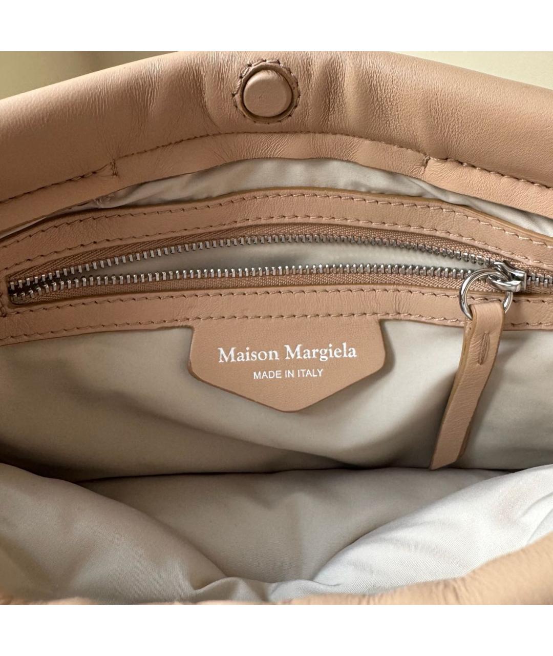 MAISON MARGIELA Бежевая кожаная сумка через плечо, фото 7