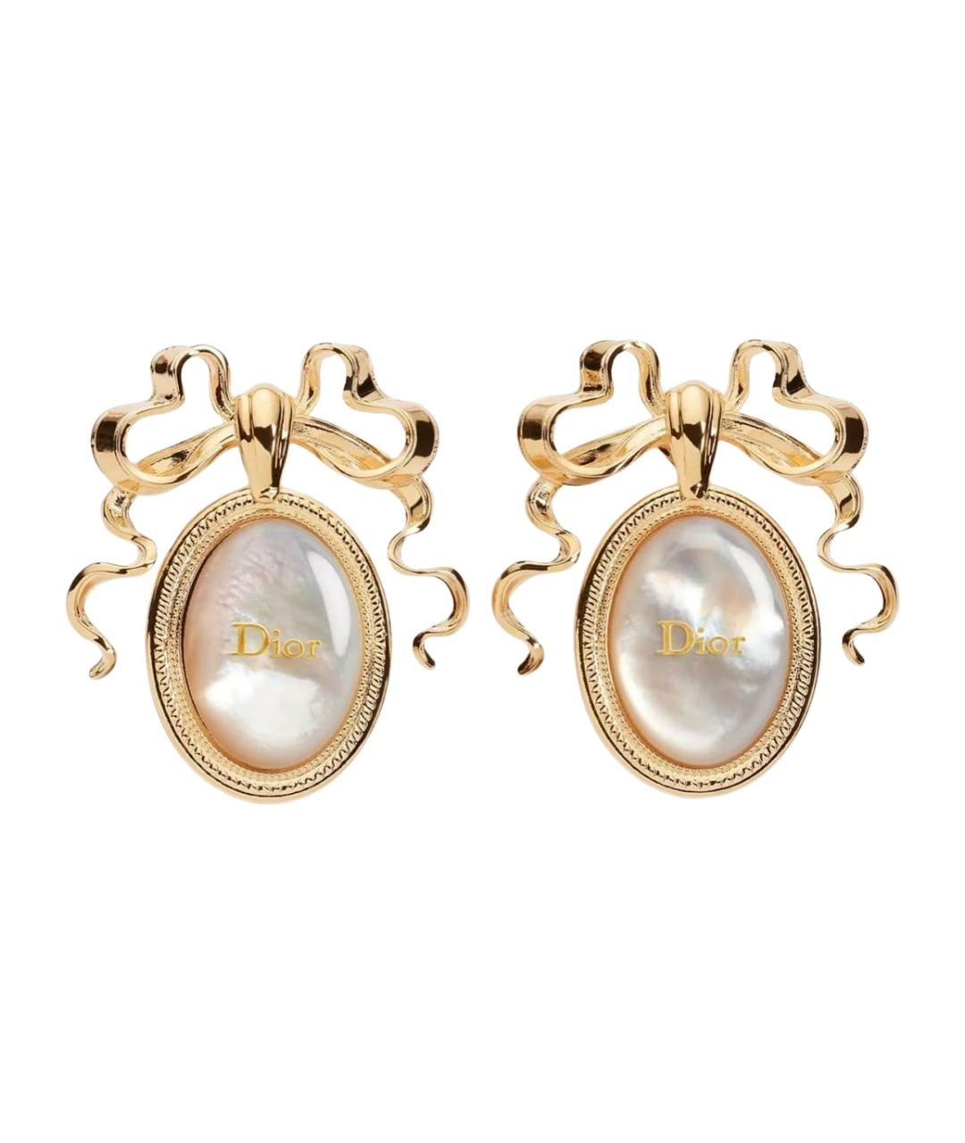 CHRISTIAN DIOR Золотые металлические серьги, фото 1
