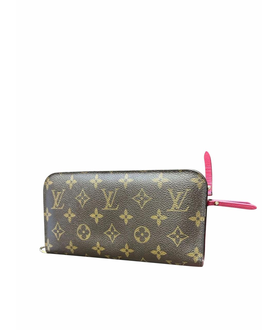 LOUIS VUITTON Коричневый кожаный кошелек, фото 1