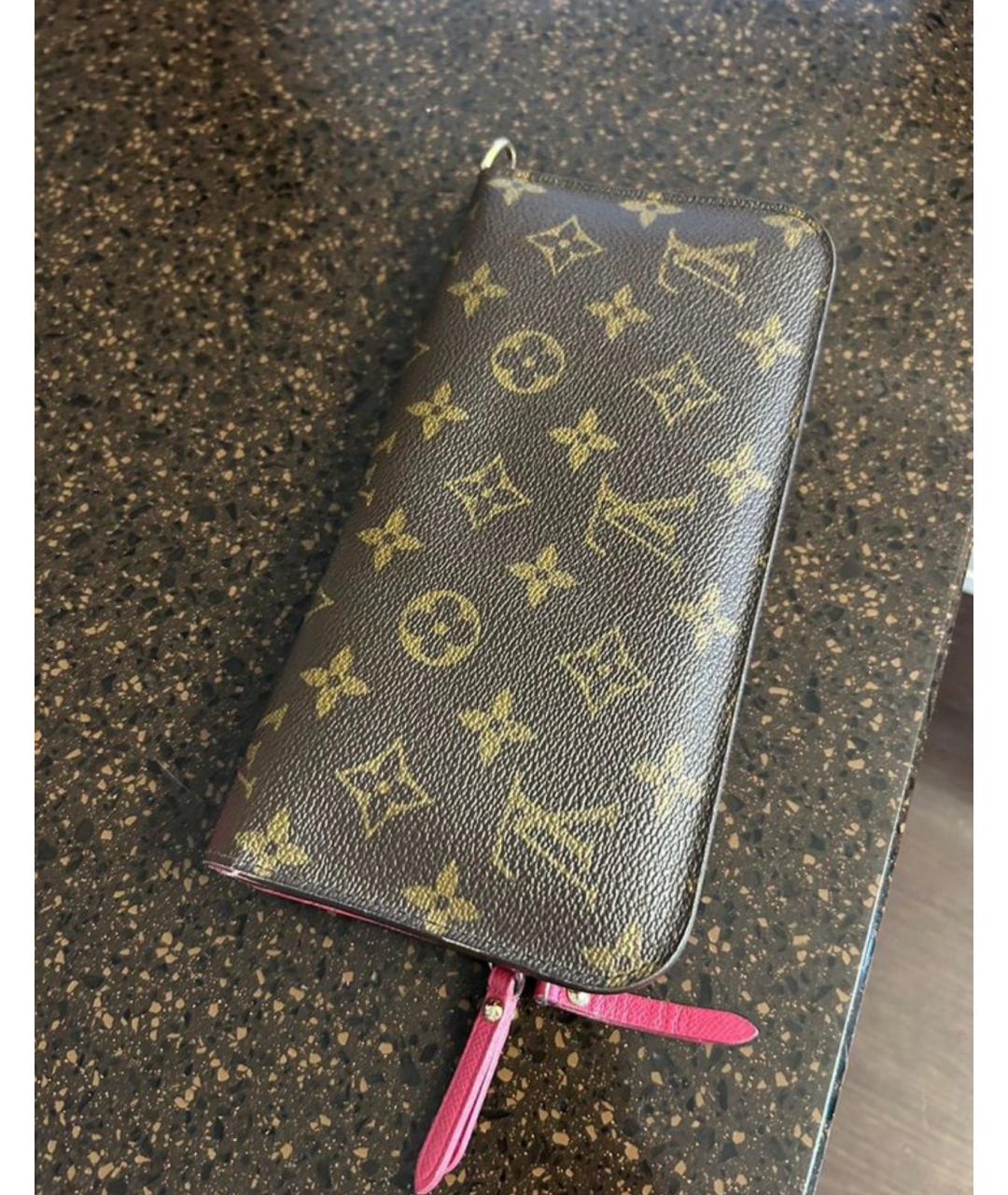 LOUIS VUITTON Коричневый кожаный кошелек, фото 3
