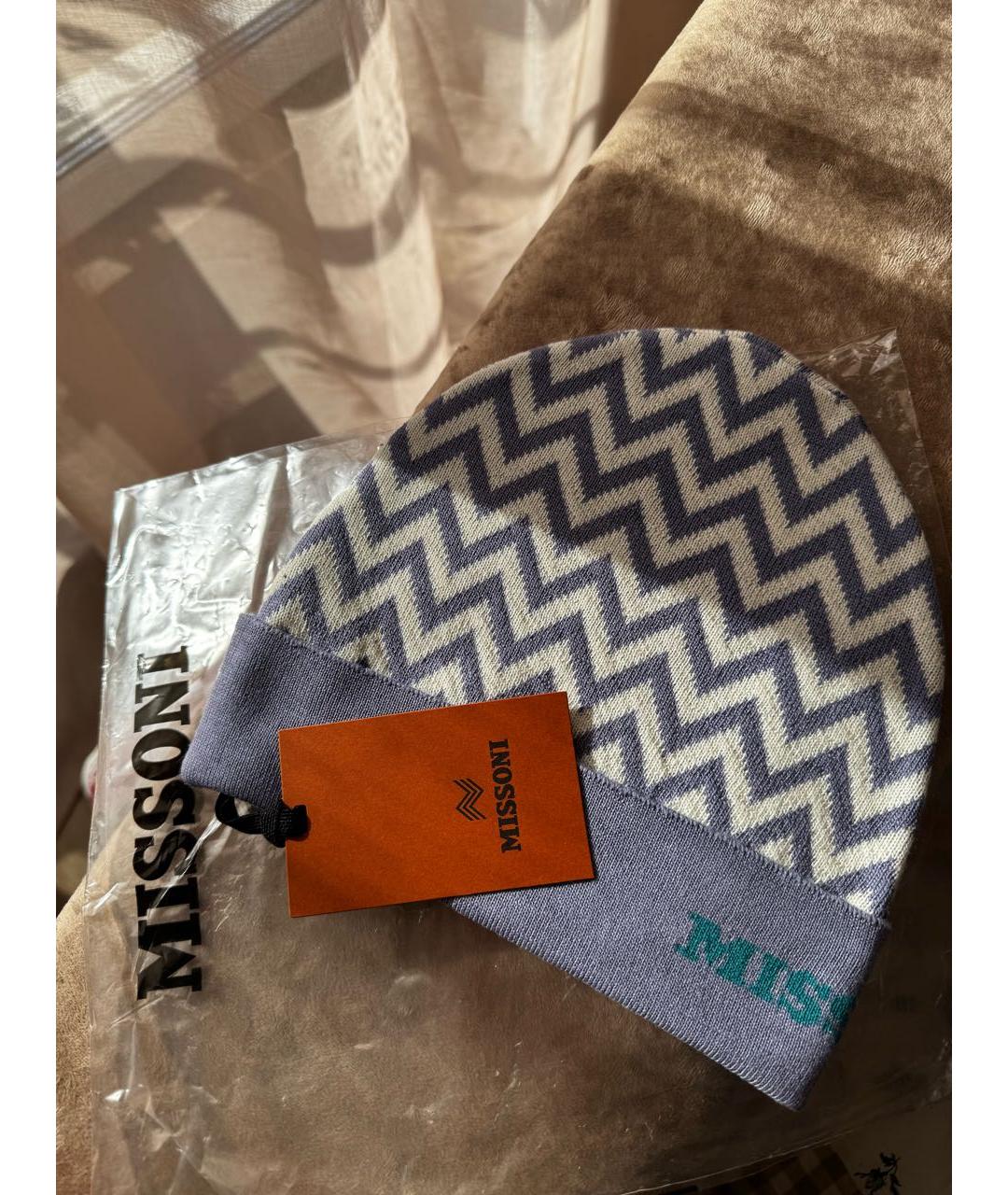 MISSONI Голубая шерстяная шапка, фото 4