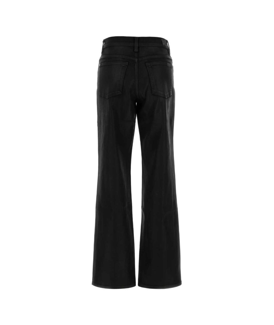 7 FOR ALL MANKIND Черные хлопковые прямые джинсы, фото 2