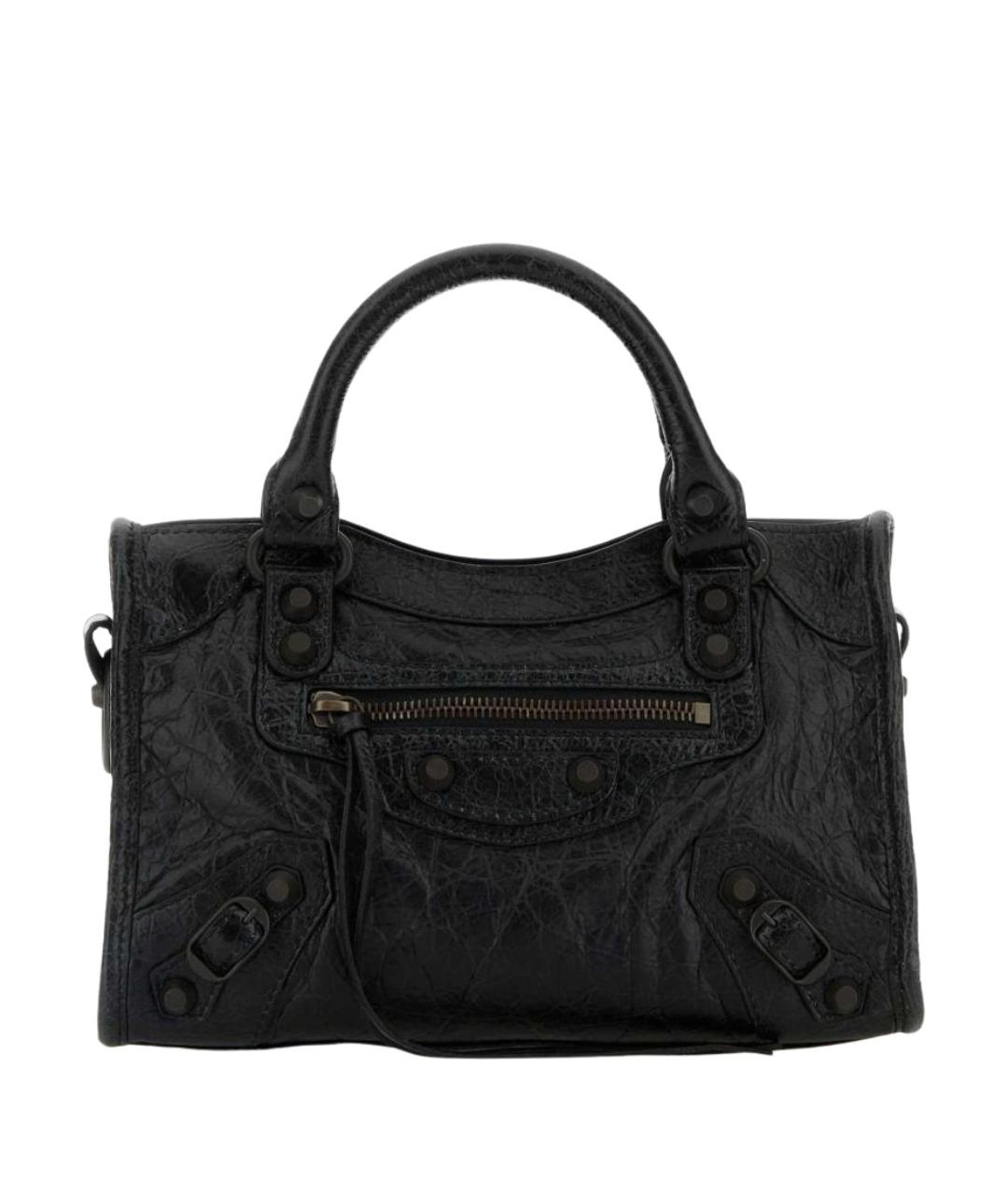 BALENCIAGA Черная кожаная сумка тоут, фото 1