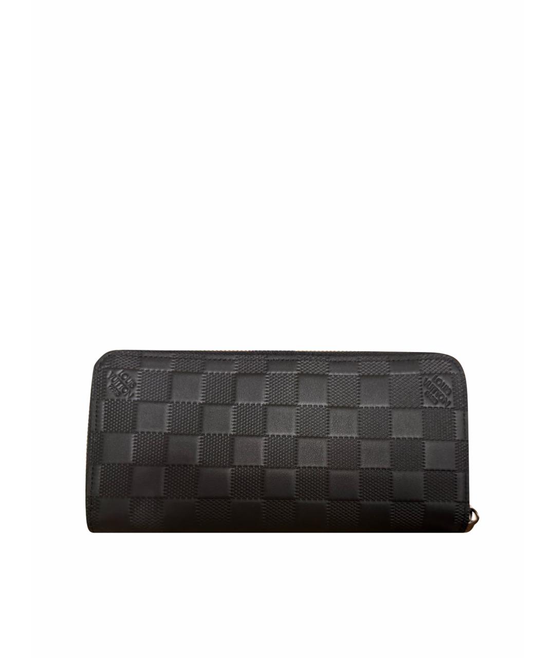 LOUIS VUITTON Черный кожаный кошелек, фото 1