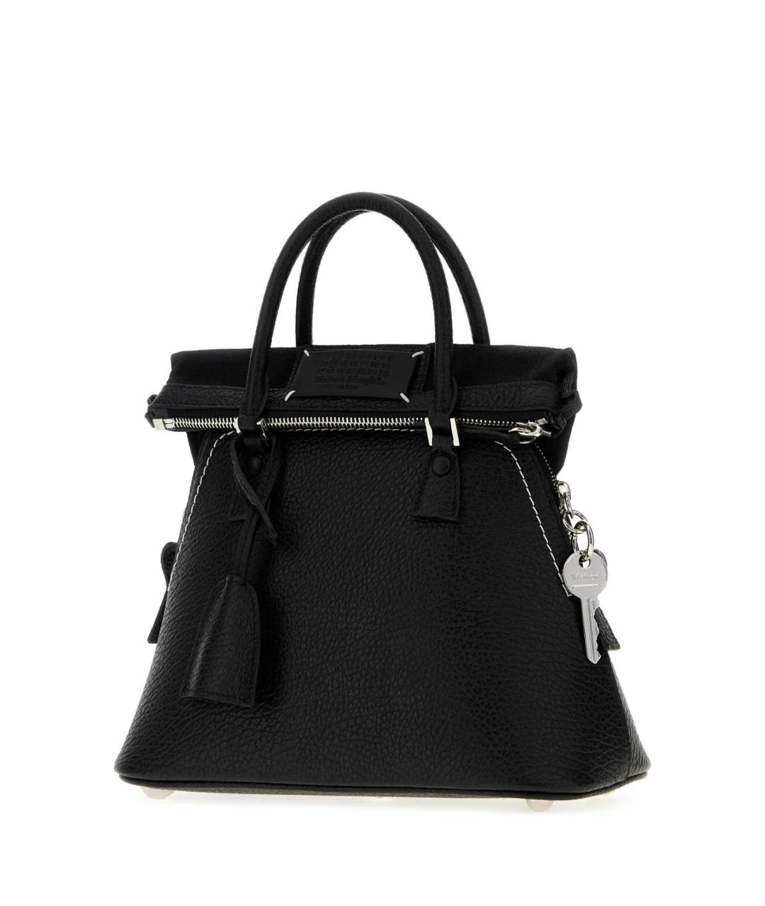 MAISON MARGIELA Черная кожаная сумка с короткими ручками, фото 2