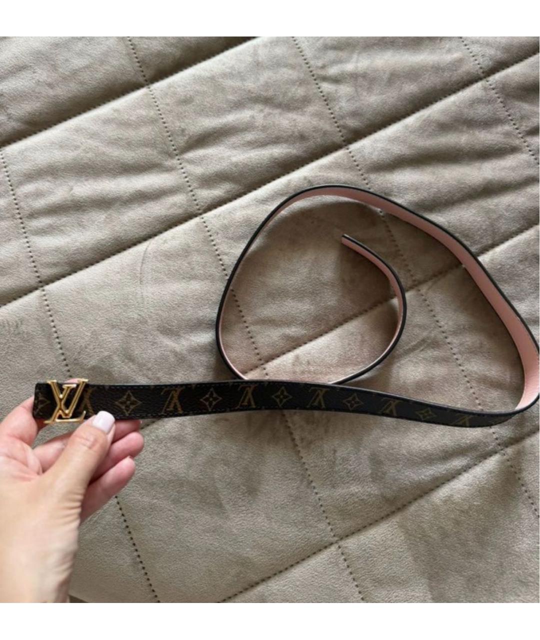 LOUIS VUITTON Коричневый кожаный ремень, фото 2
