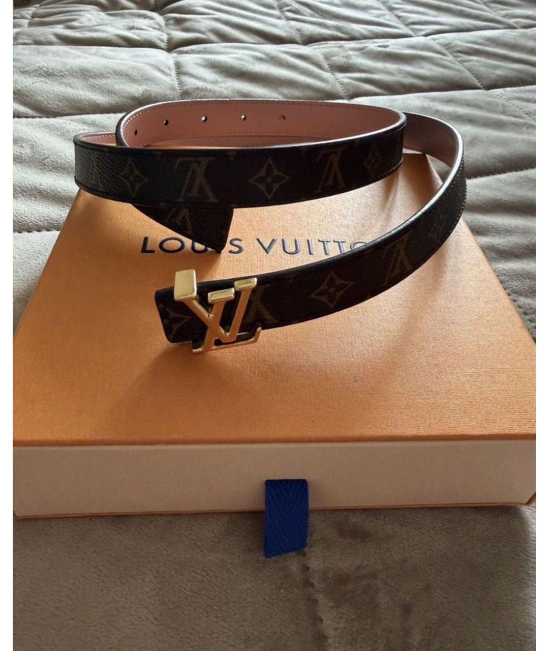 LOUIS VUITTON Коричневый кожаный ремень, фото 5
