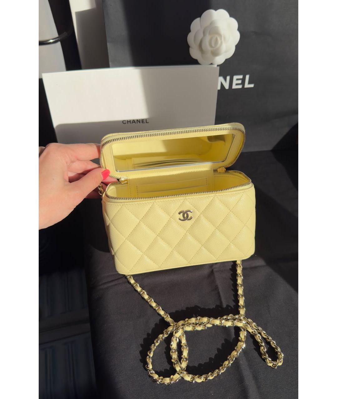 CHANEL Желтая кожаная сумка через плечо, фото 4
