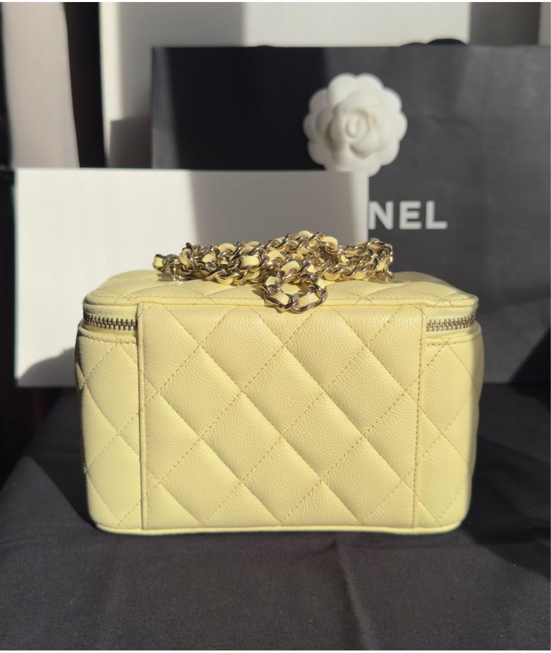 CHANEL Желтая кожаная сумка через плечо, фото 3