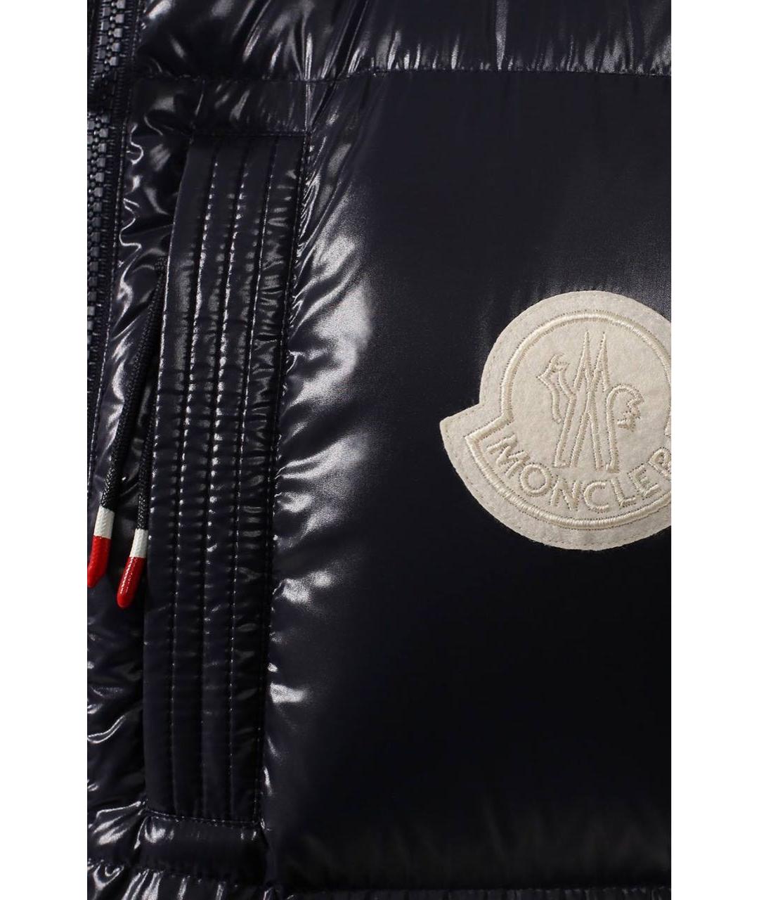 MONCLER Темно-синий нейлоновый жилет, фото 3