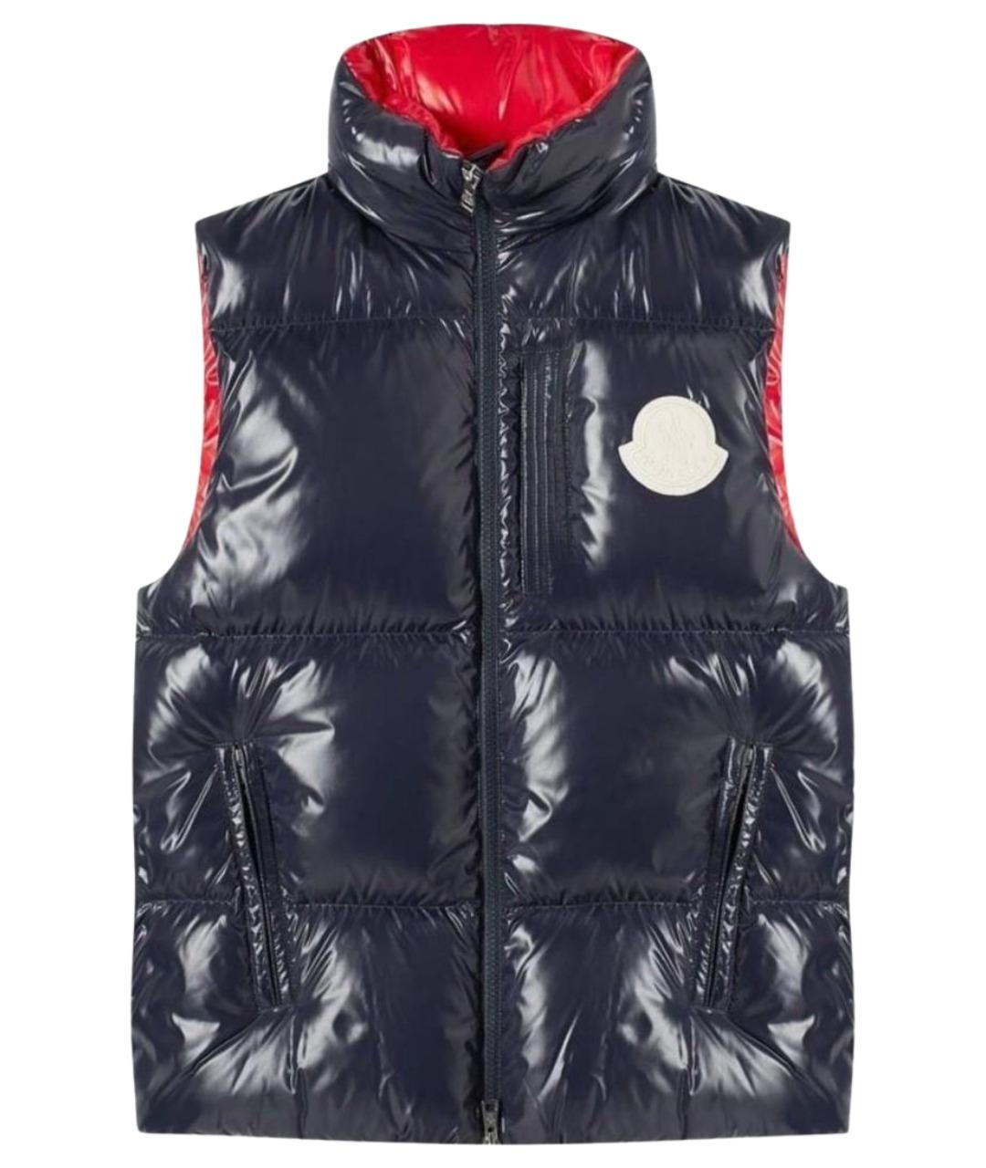 MONCLER Темно-синий нейлоновый жилет, фото 1