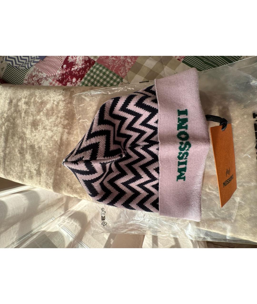 MISSONI Розовая шерстяная шапка, фото 3