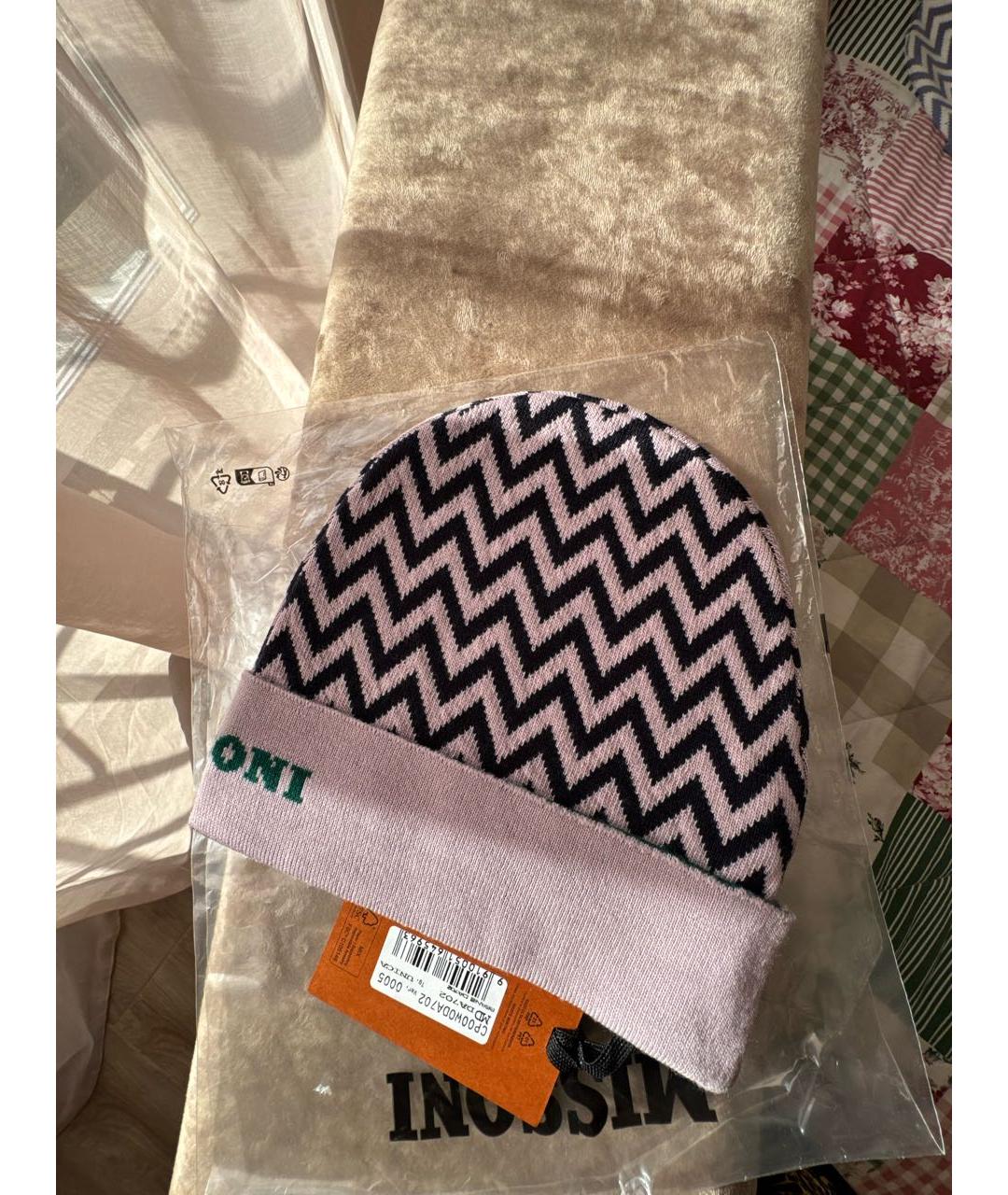 MISSONI Розовая шерстяная шапка, фото 2