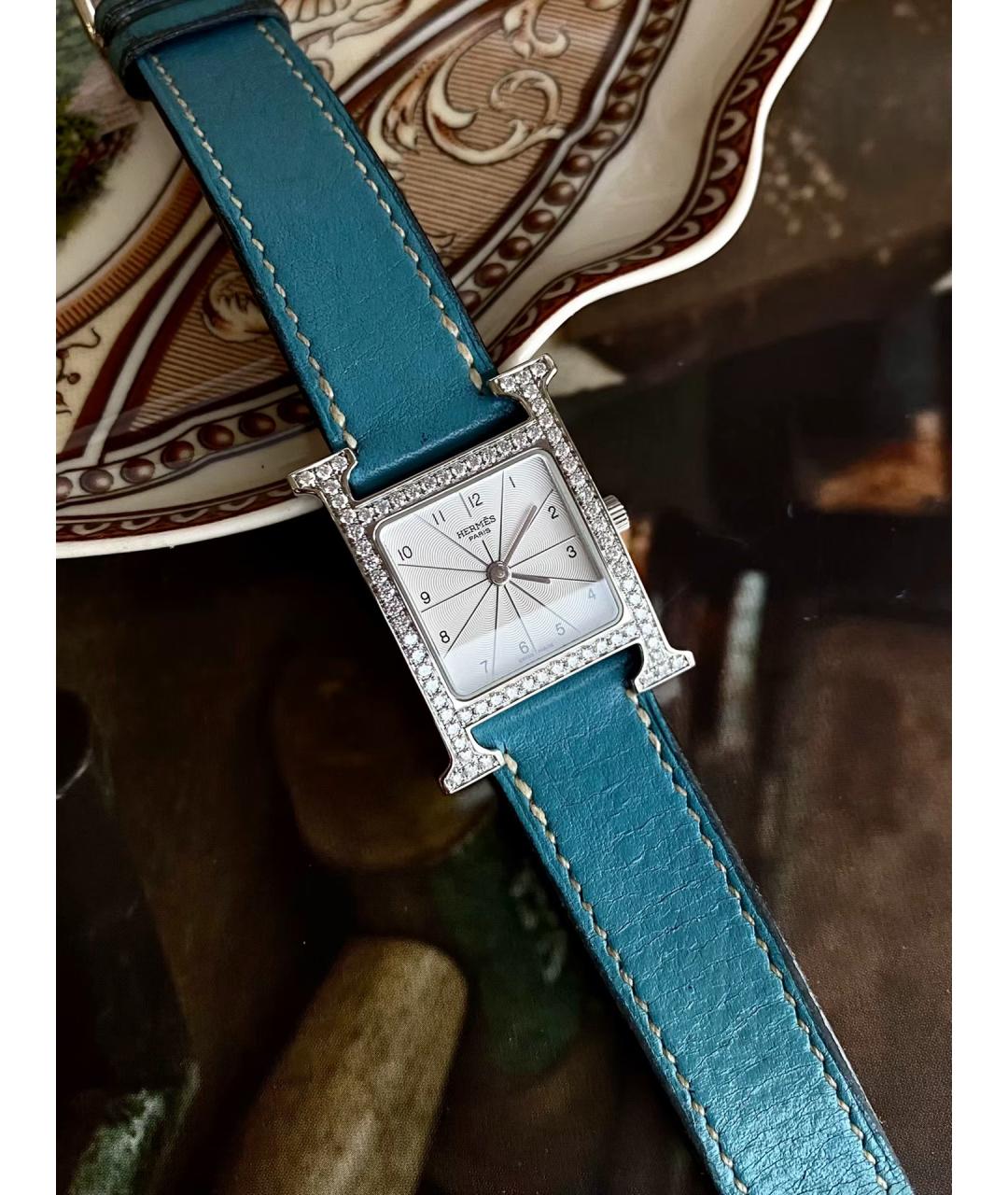 HERMES Бирюзовые керамические часы, фото 2