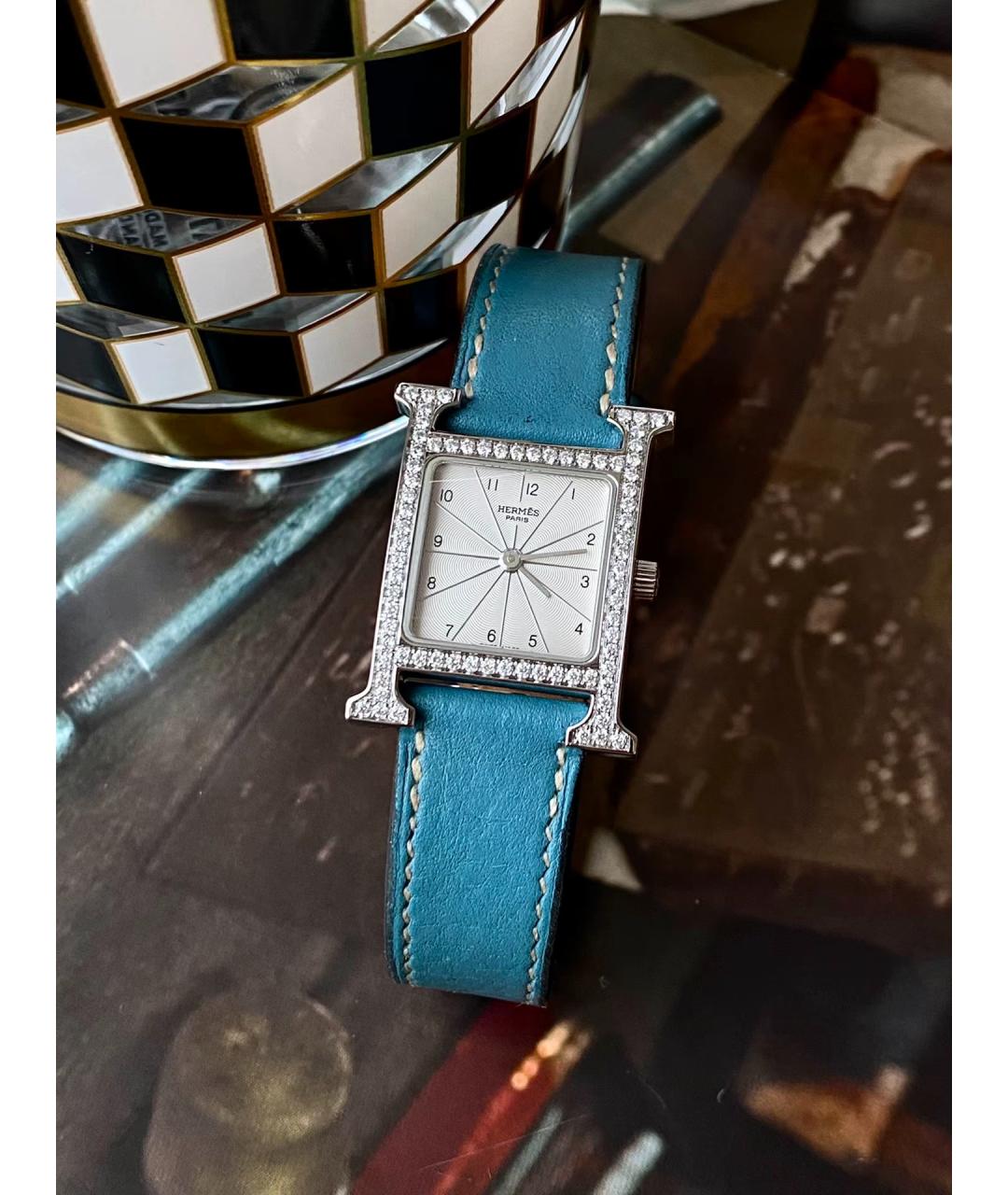 HERMES Бирюзовые керамические часы, фото 4