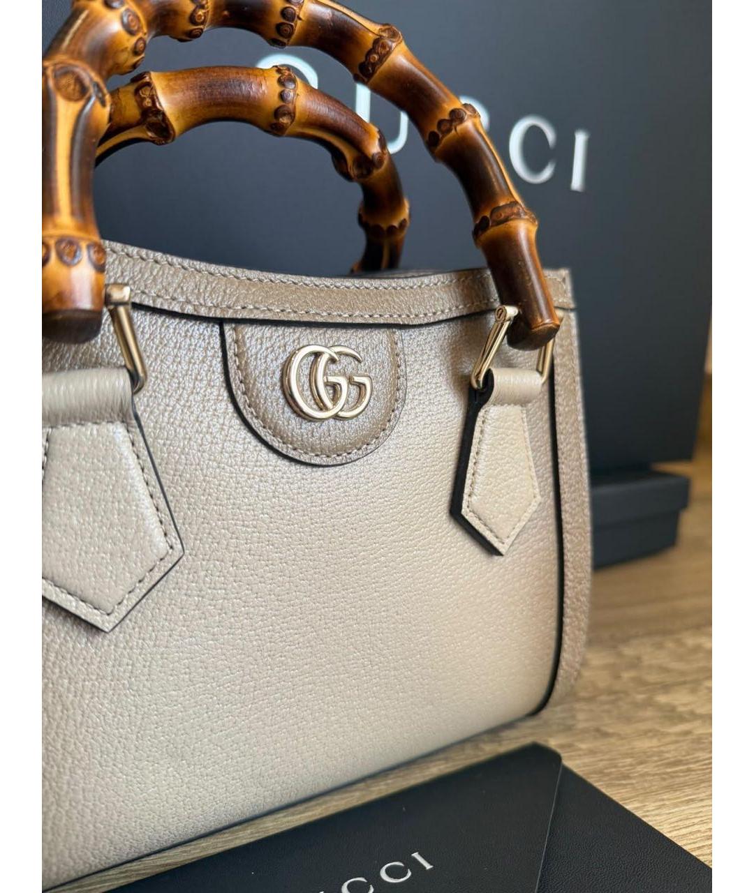 GUCCI Коричневая кожаная сумка с короткими ручками, фото 7