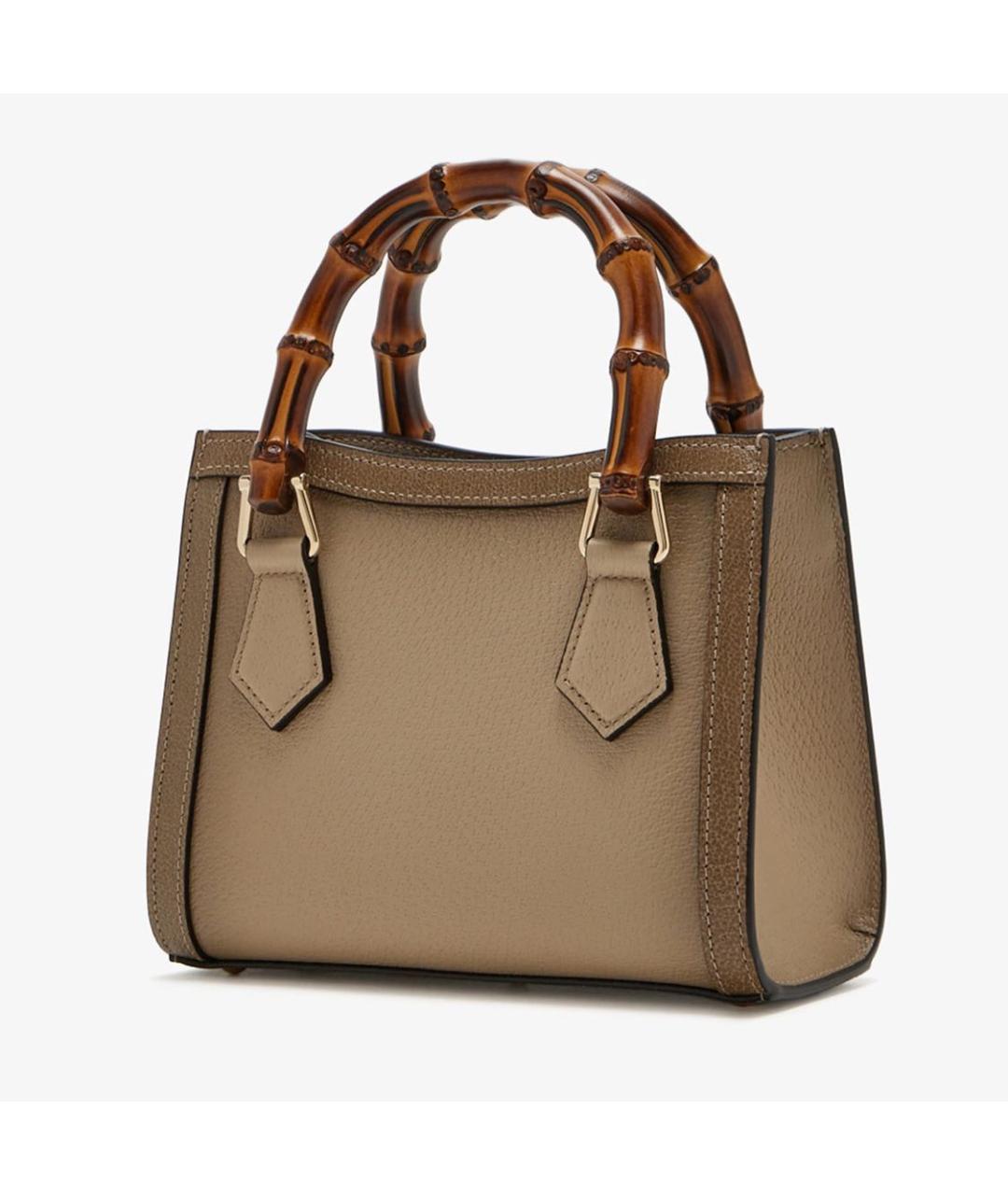 GUCCI Коричневая кожаная сумка с короткими ручками, фото 3