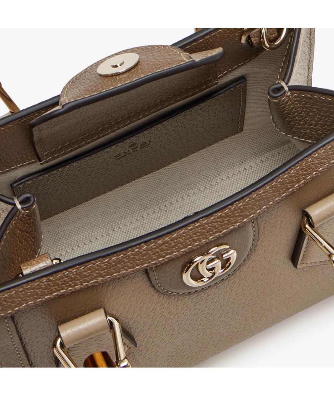 GUCCI Коричневая кожаная сумка с короткими ручками, фото 4