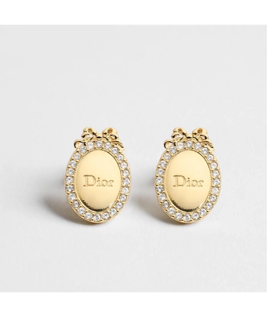 CHRISTIAN DIOR Золотые металлические серьги, фото 4