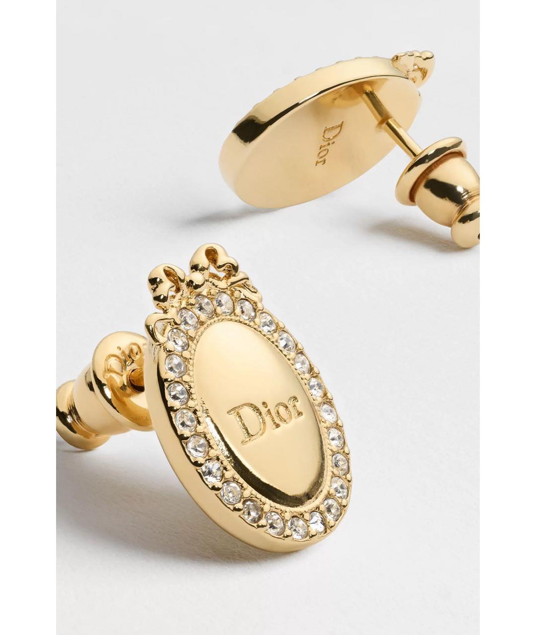 CHRISTIAN DIOR Золотые металлические серьги, фото 3