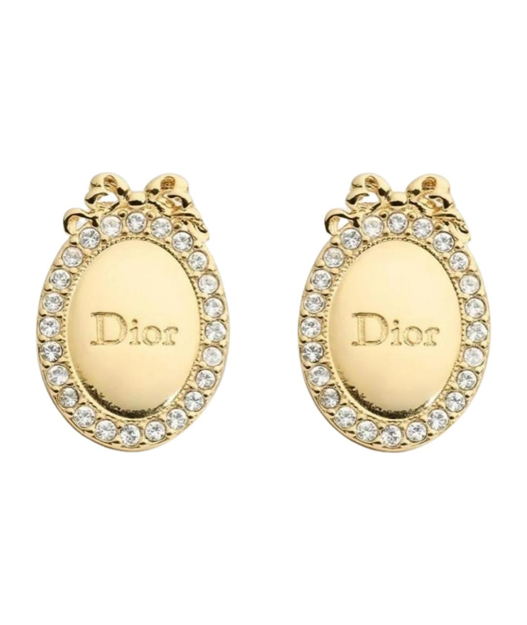 CHRISTIAN DIOR Золотые металлические серьги, фото 1