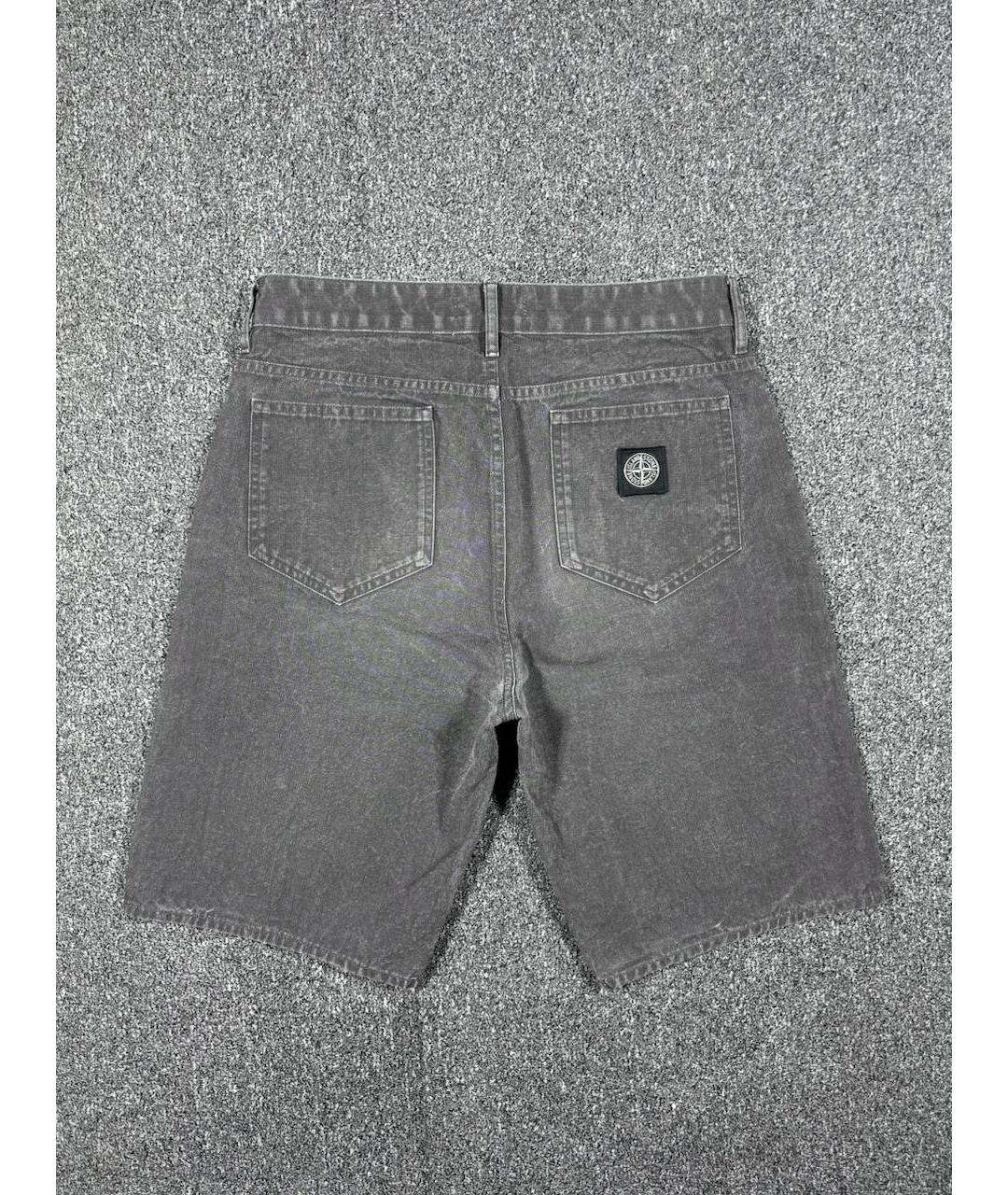 STONE ISLAND Серые хлопковые шорты, фото 10
