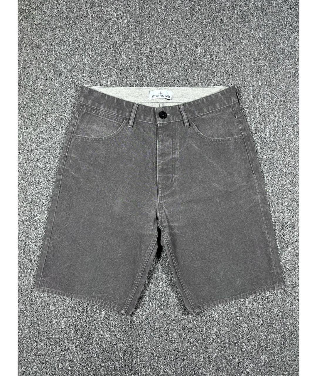 STONE ISLAND Серые хлопковые шорты, фото 2