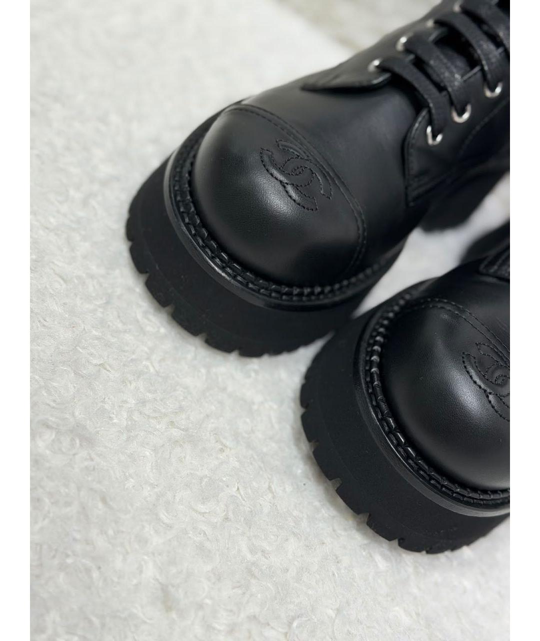 CHANEL Черные кожаные ботинки, фото 8