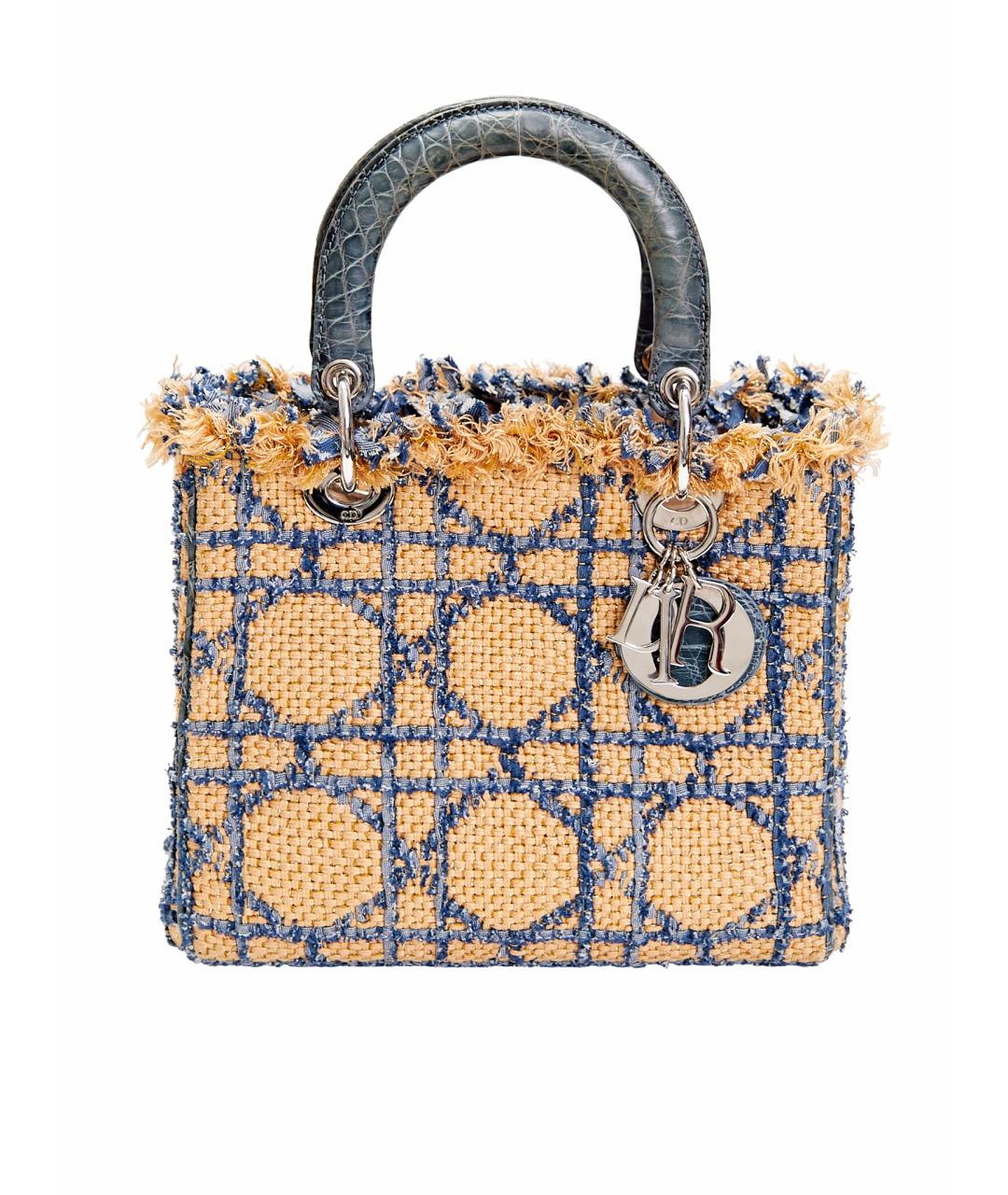 CHRISTIAN DIOR Бежевая сумка с короткими ручками из кожи крокодила, фото 1