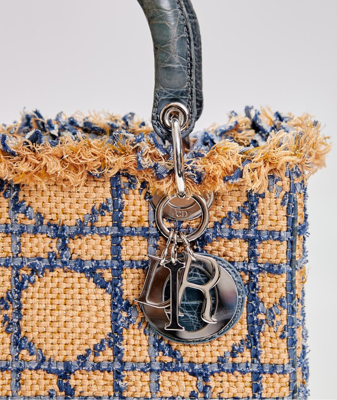 CHRISTIAN DIOR Бежевая сумка с короткими ручками из кожи крокодила, фото 5