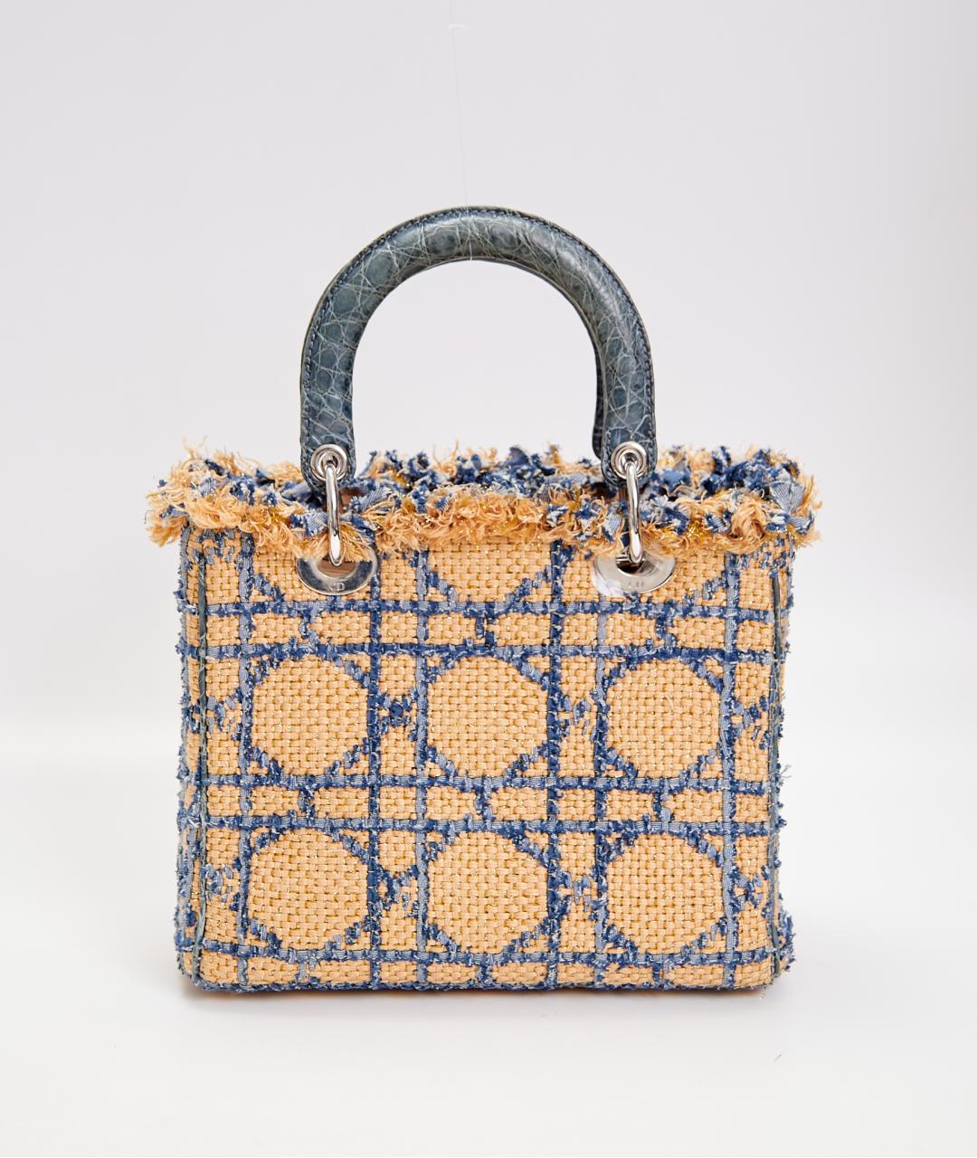 CHRISTIAN DIOR Бежевая сумка с короткими ручками из кожи крокодила, фото 3
