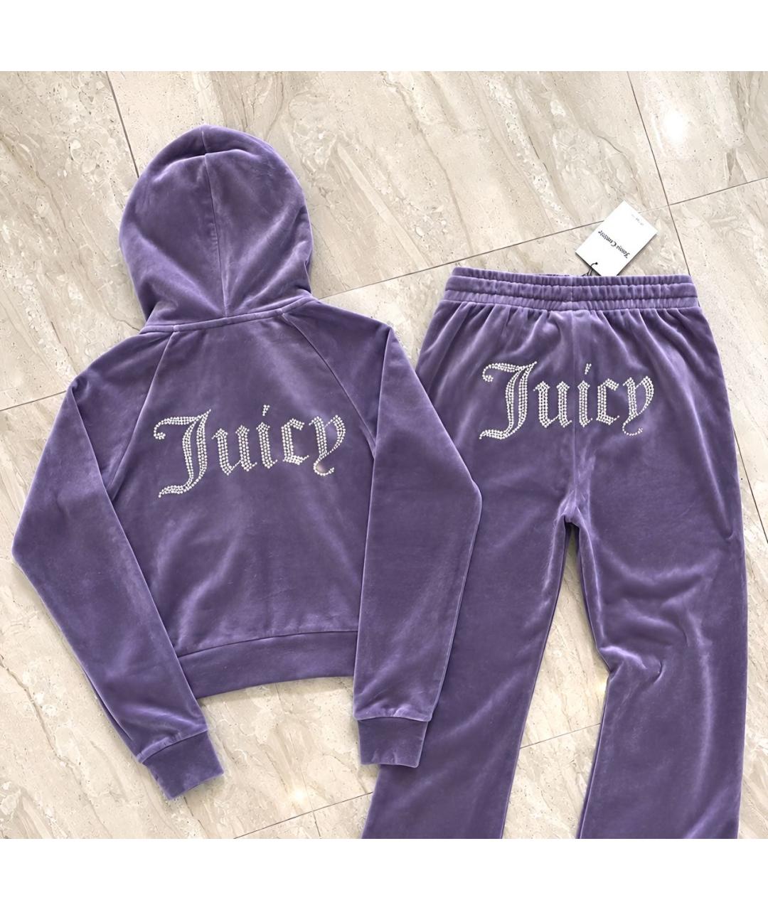 JUICY COUTURE Фиолетовый велюровый спортивные костюмы, фото 2