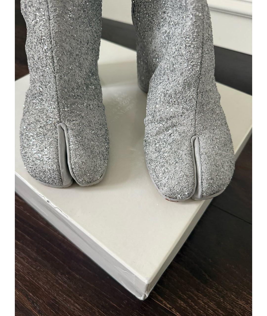 MAISON MARGIELA Серебряные кожаные ботинки, фото 3