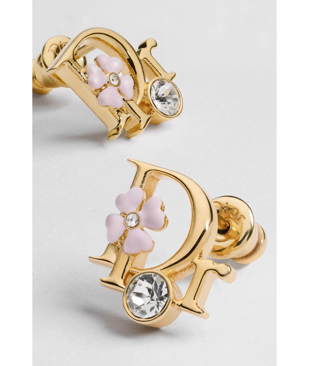 CHRISTIAN DIOR Золотые металлические серьги, фото 3