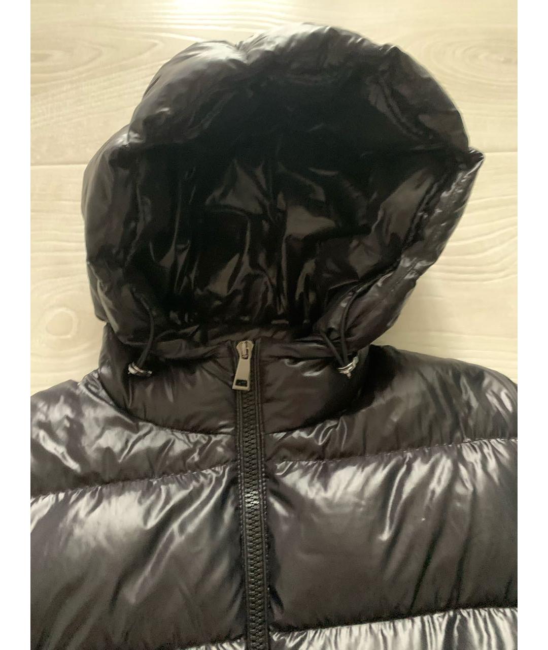 MONCLER Черный полиэстеровый пуховик, фото 4