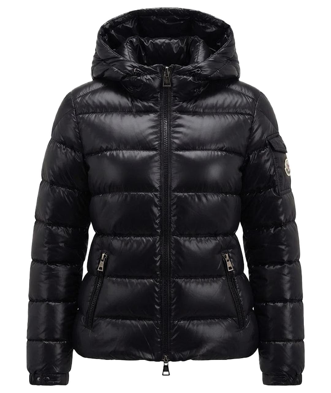 MONCLER Черный полиэстеровый пуховик, фото 1