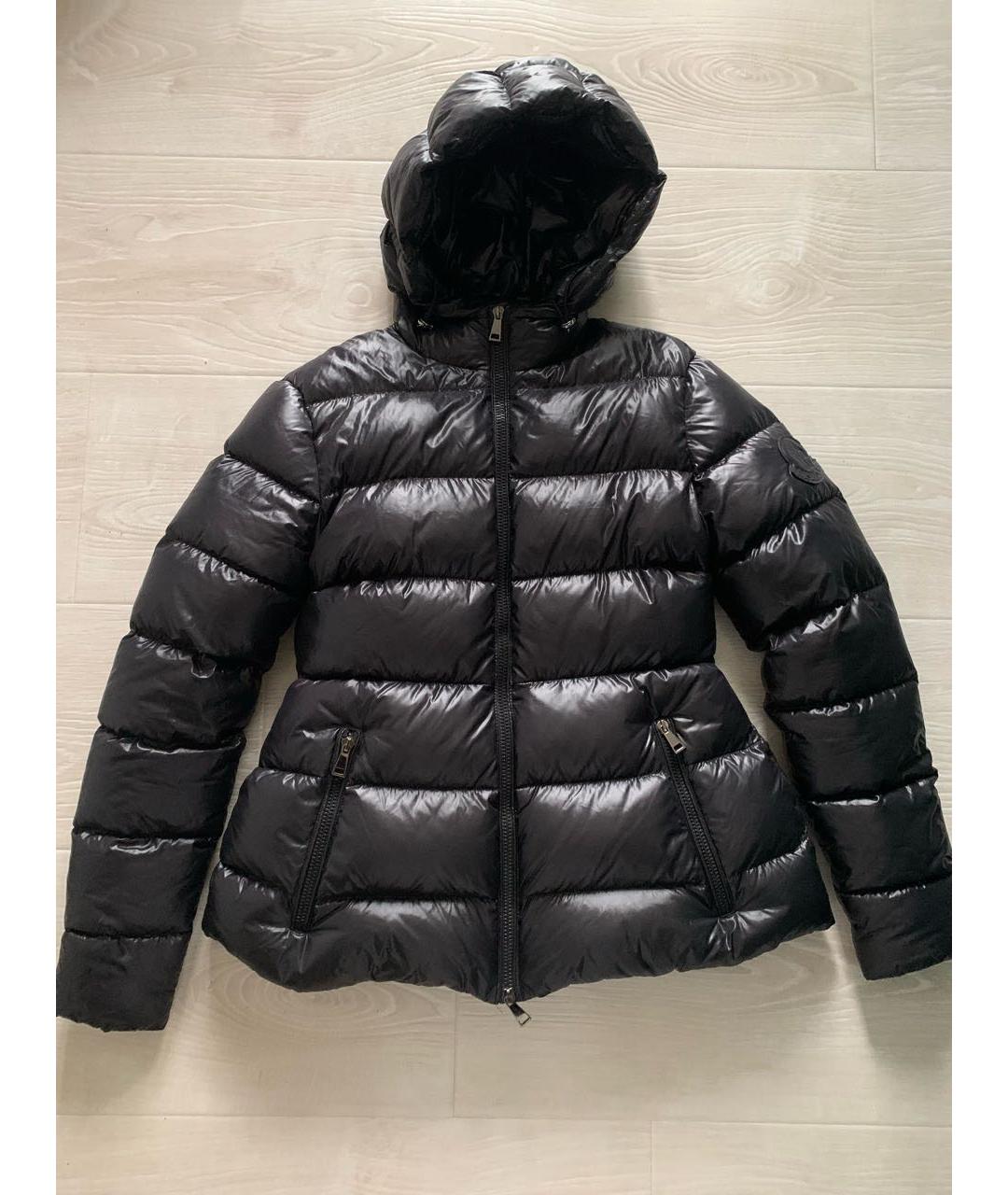 MONCLER Черный полиэстеровый пуховик, фото 9