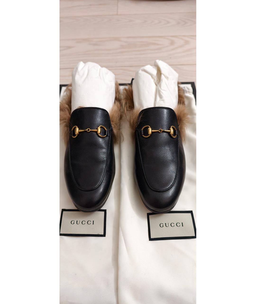 GUCCI Черные кожаные лоферы, фото 10