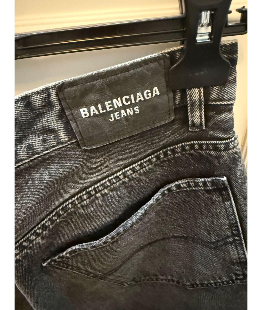 BALENCIAGA Серые хлопковые прямые джинсы, фото 4
