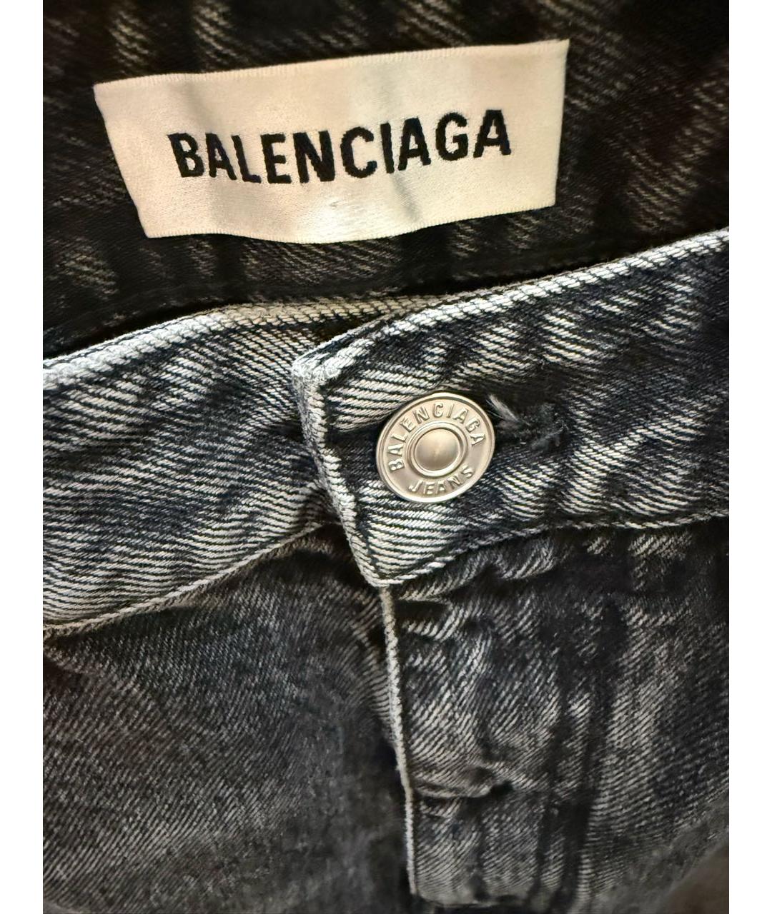 BALENCIAGA Серые хлопковые прямые джинсы, фото 3